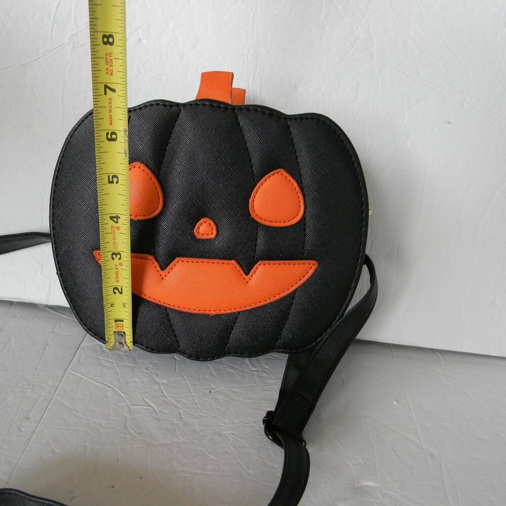 Halloween Black ORANGE Pumpkin Crossbody Shoulder Bag Handbag FALL JACK LANTERN - Picture 2 of 7